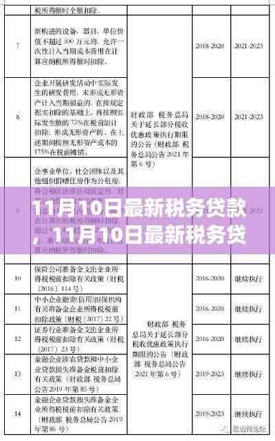 最新税务贷款政策解读与实操指南(11月10日更新)