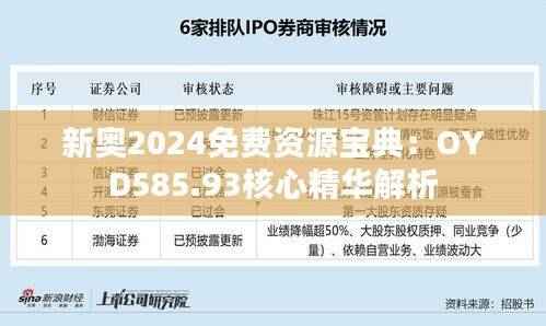 新奥2024免费资源宝典:OYD585.93核心精华解析