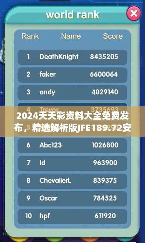 2024天天彩资料大全免费发布，精选解析版JFE189.72安全版