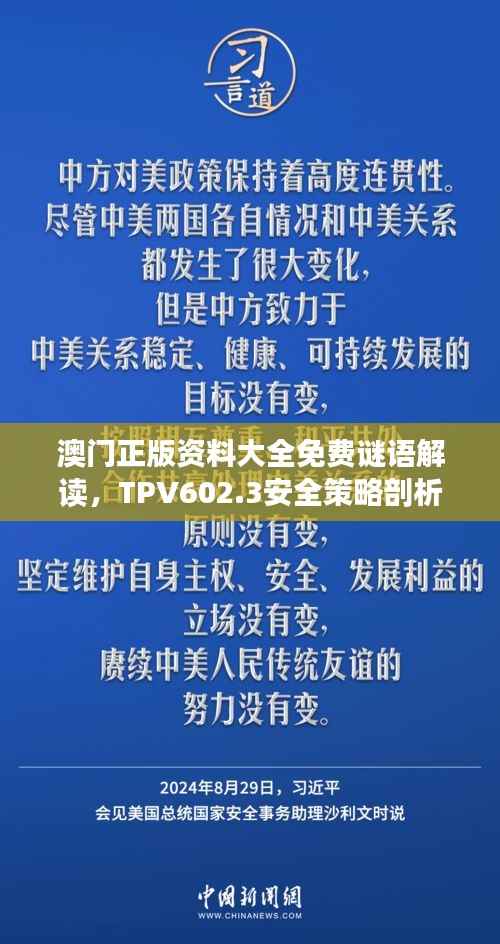 澳门正版资料大全免费谜语解读，TPV602.3安全策略剖析